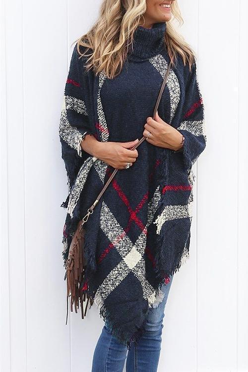 Burberry Print Cloak Poncho Sweater