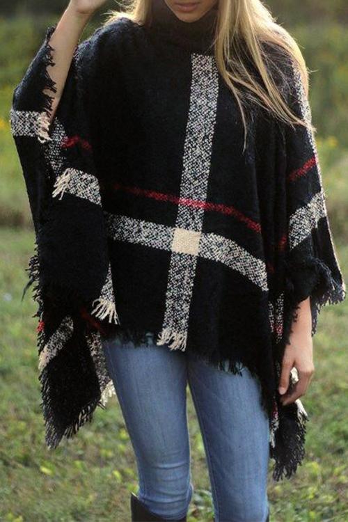 Burberry Print Cloak Poncho Sweater