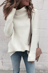 Pure White Ribbed Knitting Top