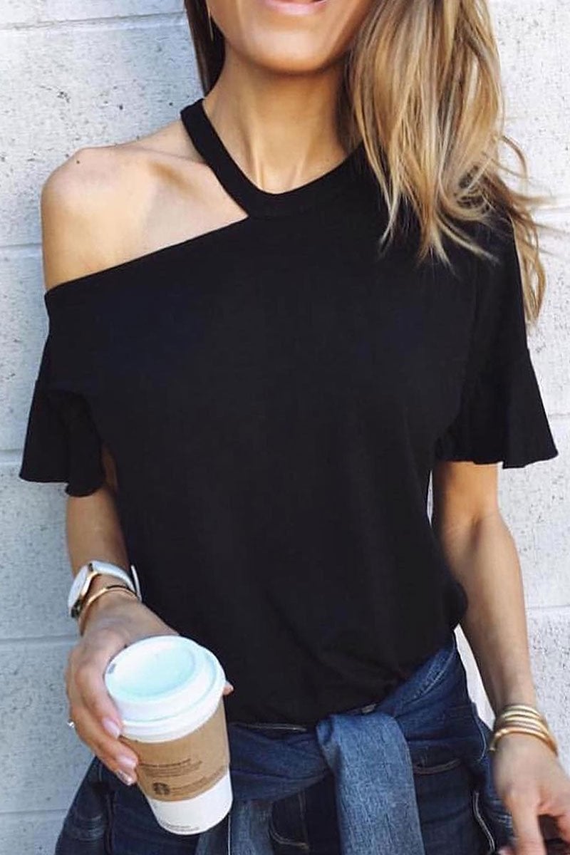 Casual Dew Shoulder T-shirt