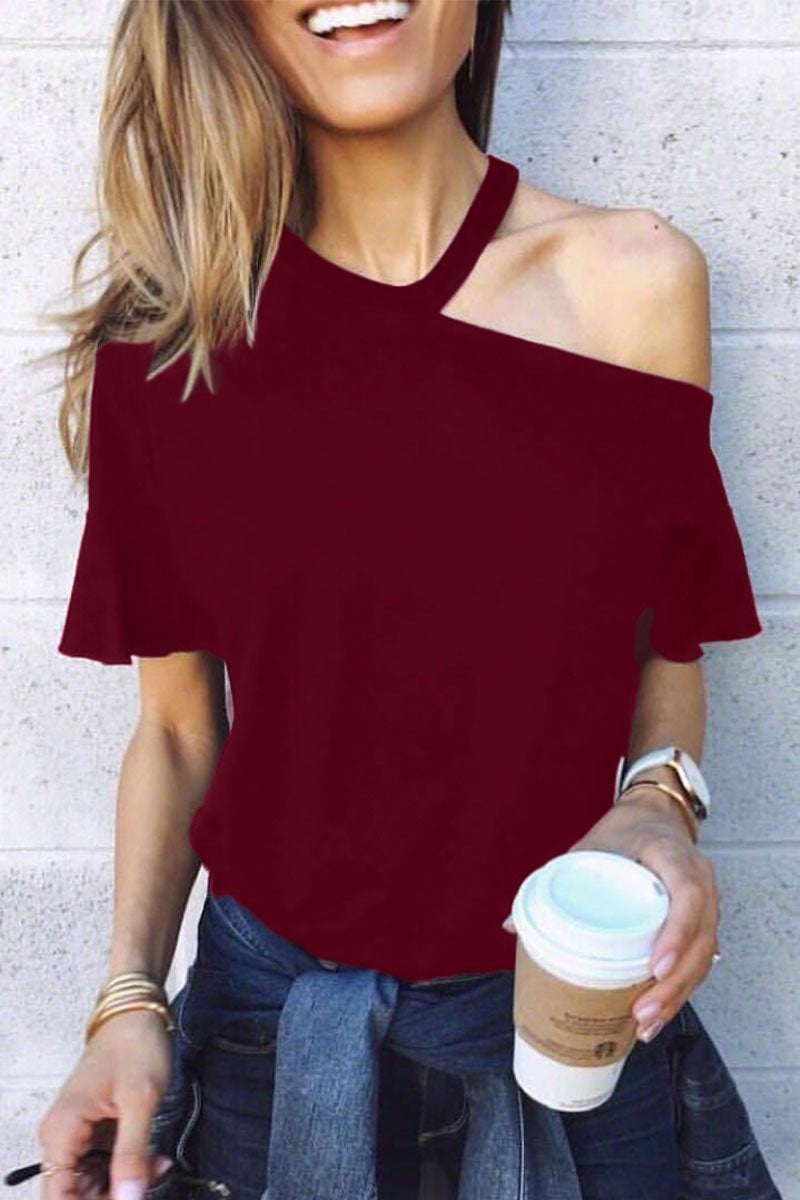 Casual Dew Shoulder T-shirt