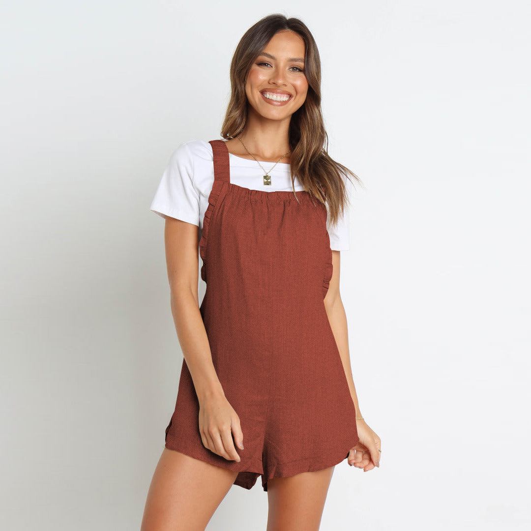 Burgundy Open Back Romper