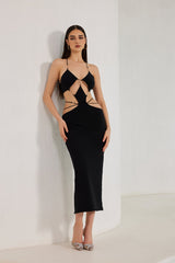 Rosita Cutout Maxi Bandage Dress - Black