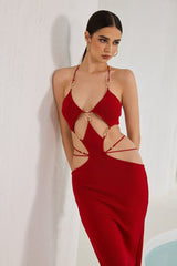 Rosita Cutout Maxi Bandage Dress - Red