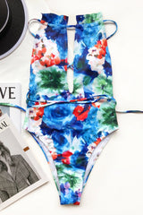 Printed Strapped One Piece Swimwear