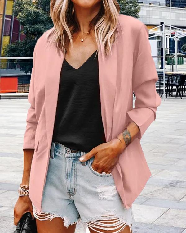 Candy Color Lapel Suit Blazer