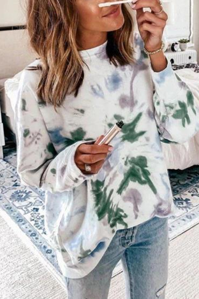 Tie Dye Long Sleeve Casual Sweatshirt