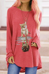 Round Neck Animal Print T-Shirt