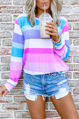 Rainbow Stripe Long Sleeve Top
