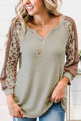 Waffle Patchwork Casual T-Shirt