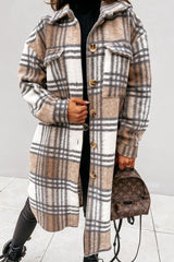 Tartan Mid-Length Woolen Coat