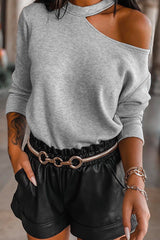 Cold Shoulder Long Sleeve Tunic Top