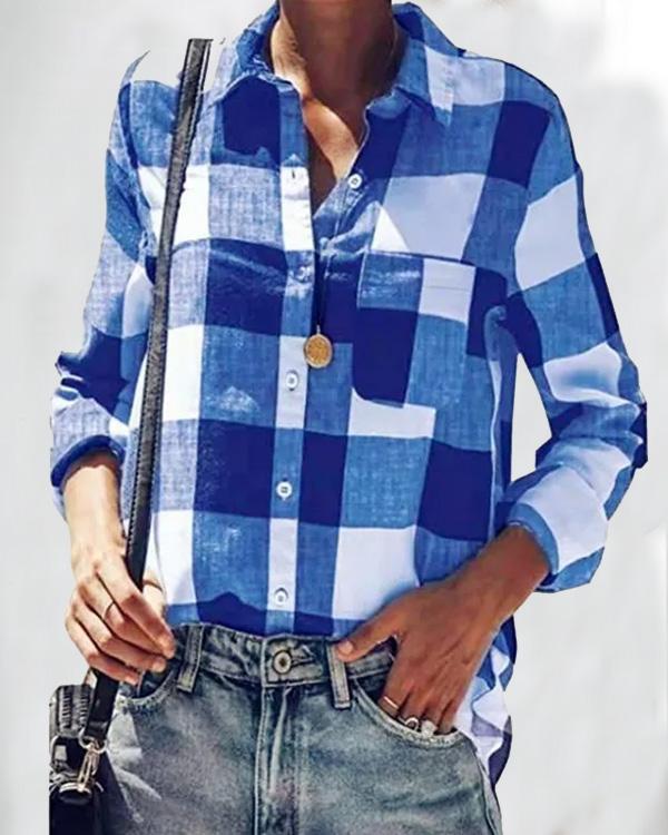 Classic Single Breasted Plaid Shirt