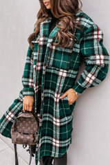 Tartan Mid-Length Woolen Coat