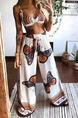 Butterfly Tube Wide Leg Two Piece Sets