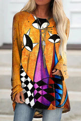 Round Neck Printed Casual T-Shirt