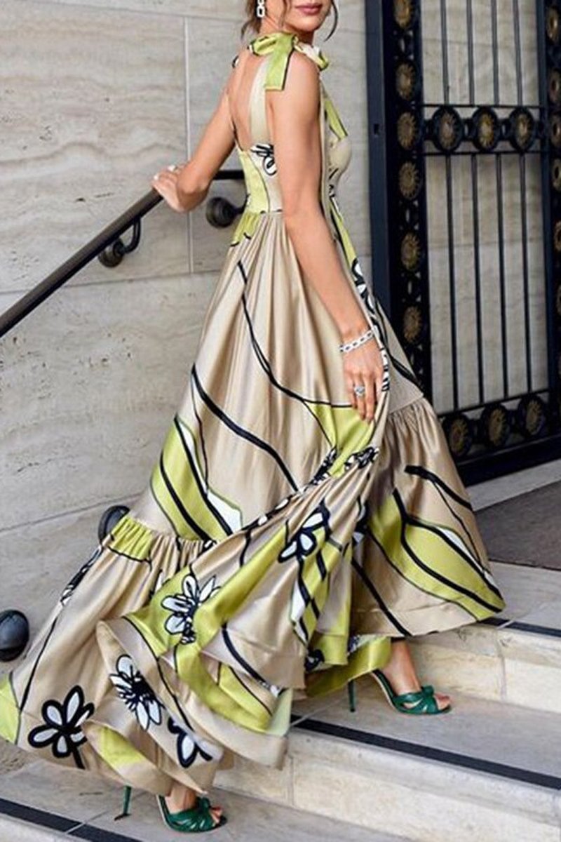 Bohemian Sleeveless Maxi Strapped Dress