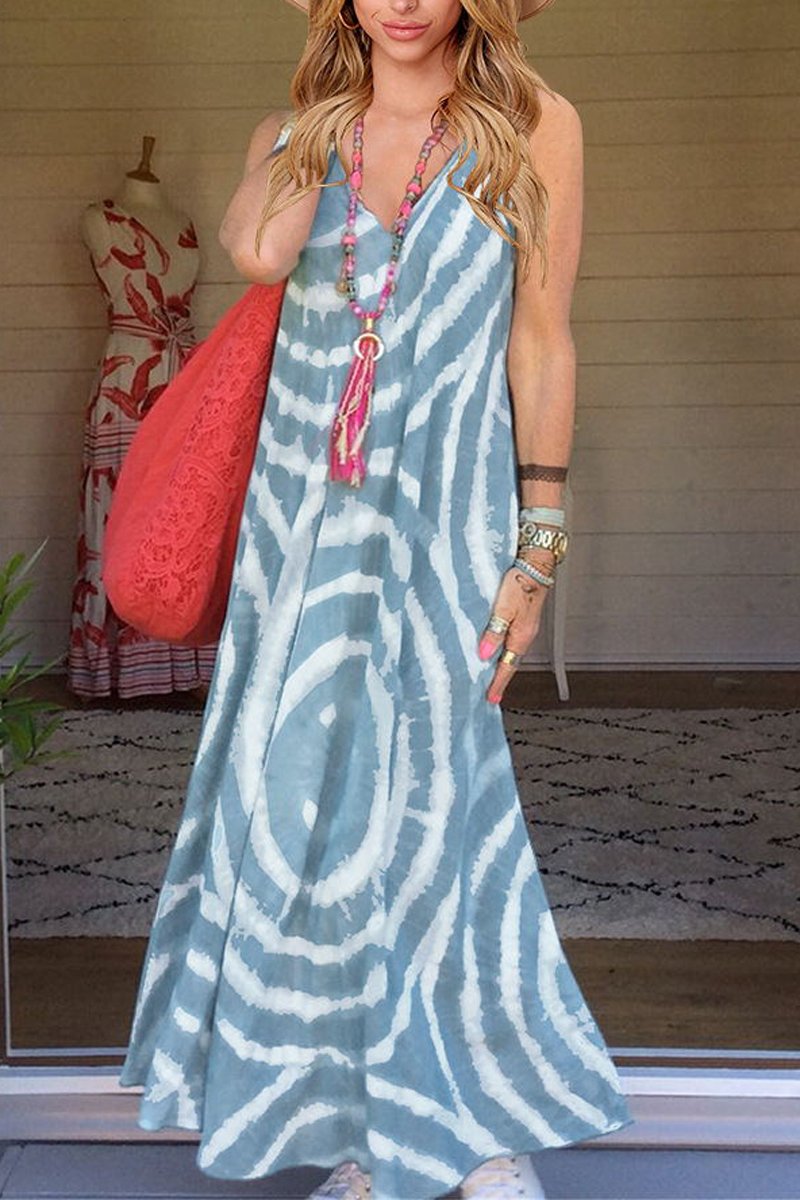 Bohemian V-Neck Sleeveless Dress