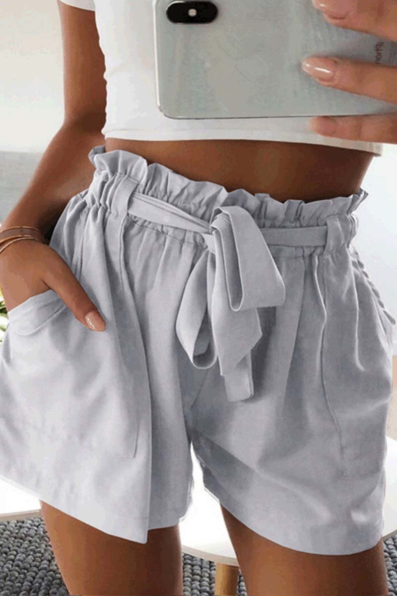 Casual Wide Leg Shorts With Ruffle