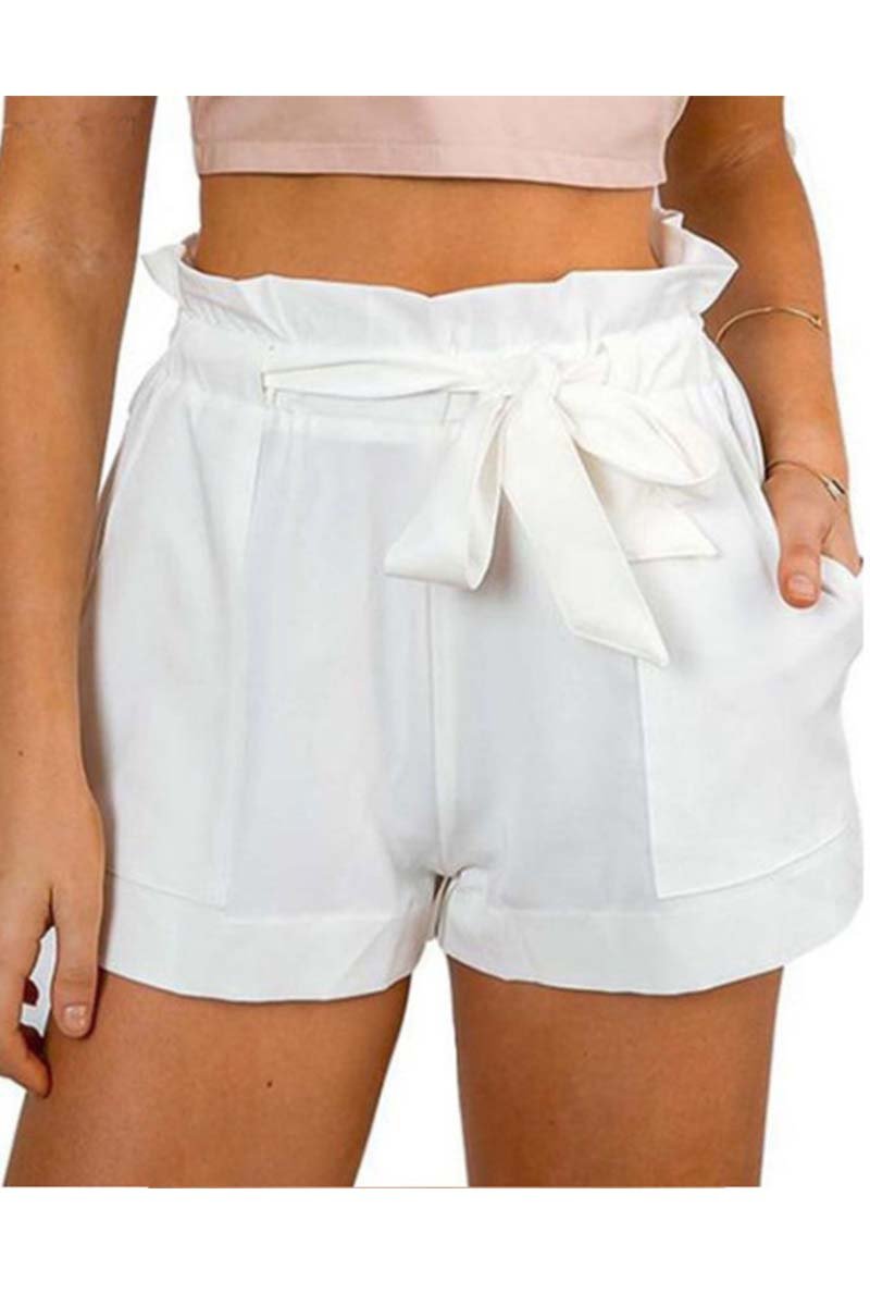 Casual Wide Leg Shorts With Ruffle