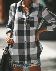 Classic Single Breasted Plaid Shirt