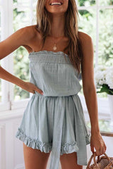 Ruffled Cotton Romper(2 Colors)