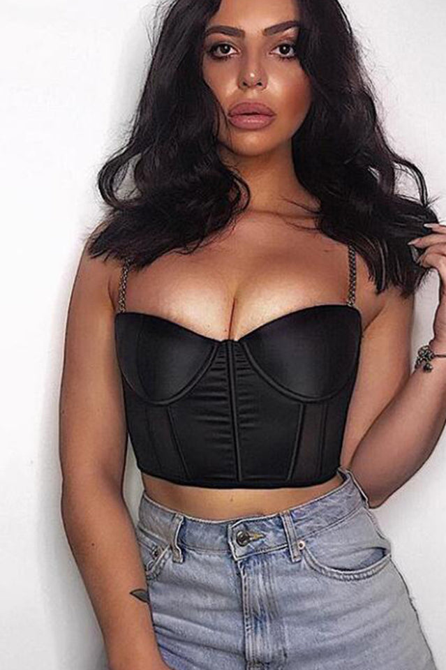 Chain Strap Bustier Crop Top