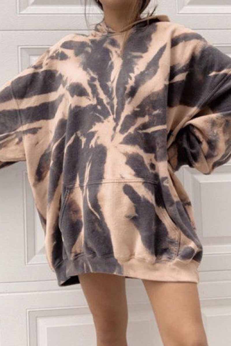 Winter Tie-dye Padded Hoodie