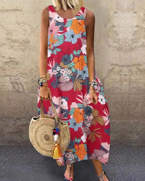 Boho Ethnic Style Sundress Dress