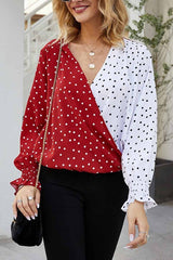 Polka Dot V- Neck Shirt