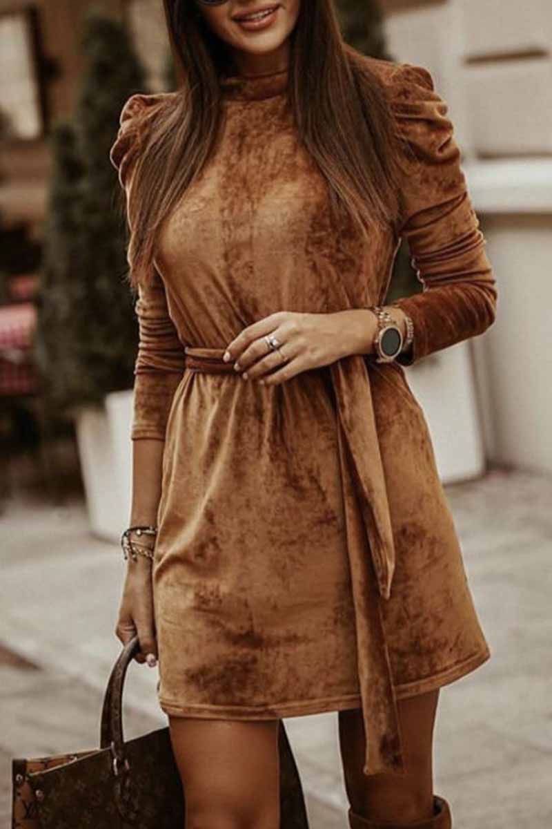 Casual Sexy Long Sleeve Mini Dress(4 Colors)