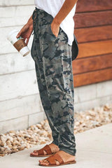 Camo Elastic Waist Pants