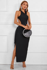 Tia Halter Asymmetric Bandage Dress