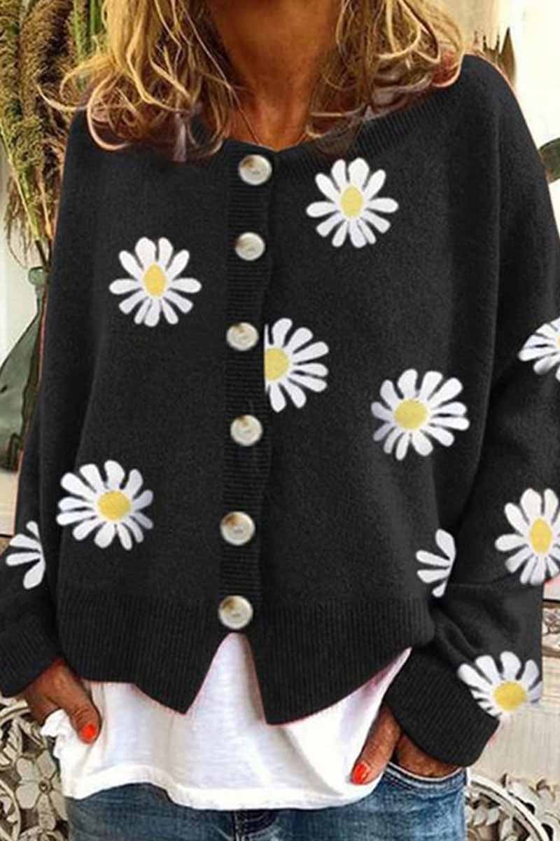 Casual Loose Daisy Cardigan