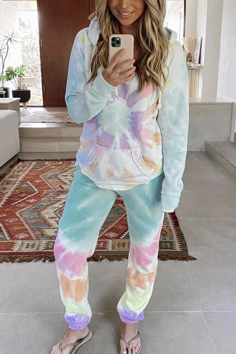 Tie Dye Print Hoodie & Pants