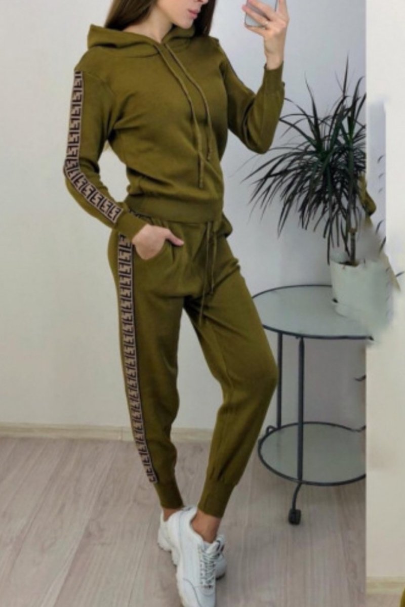 Webbing Drawstring Waist Hoodie & Pants