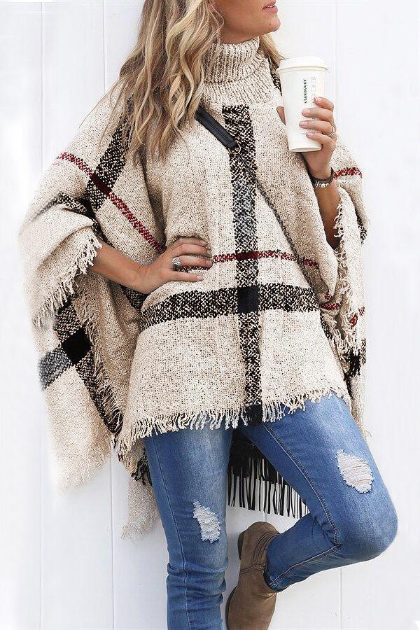 Burberry Print Cloak Poncho Sweater