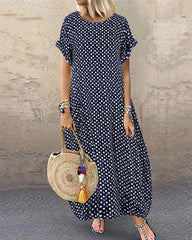 Boho Polka Dots Maxi Dress