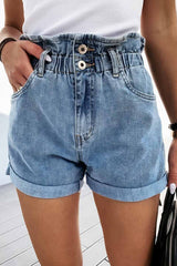 Casual Straight High Waist Shorts