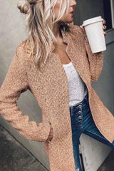 Retro Stand Collar Blazer Woolen Jacket