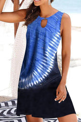 Tie Dye Cutout Sleeveless Dress