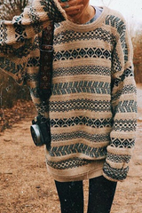 Round Neck Loose Knit Retro Sweater