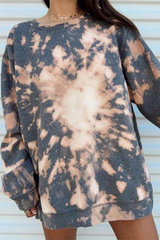 Round Neck Tie Dye Print Sweatshirt