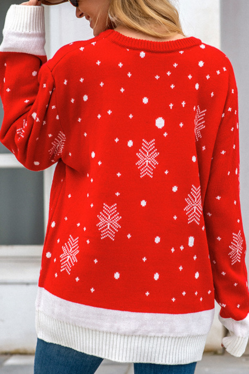 Christmas Elk Print Casual Sweater