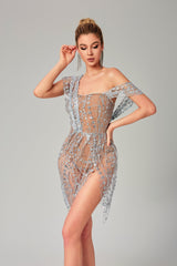 Vienna Split Sequin Mini Dress