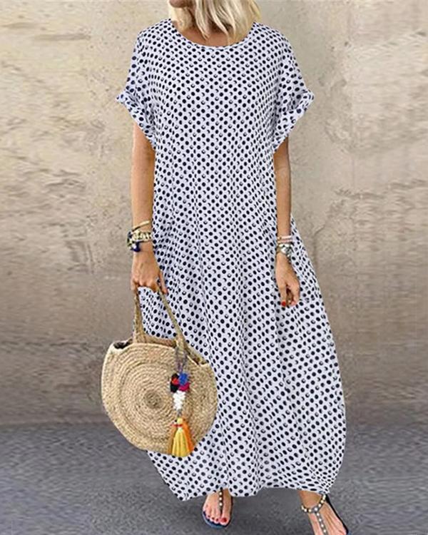 Boho Polka Dots Maxi Dress