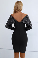 Henrietta Sequin Long Sleeve Bandage Dress