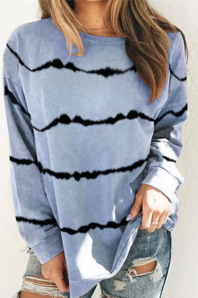 Tie-dye Striped Print Top