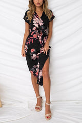 Trendy Printed Asymmetrical Midi Dress(4 colors)