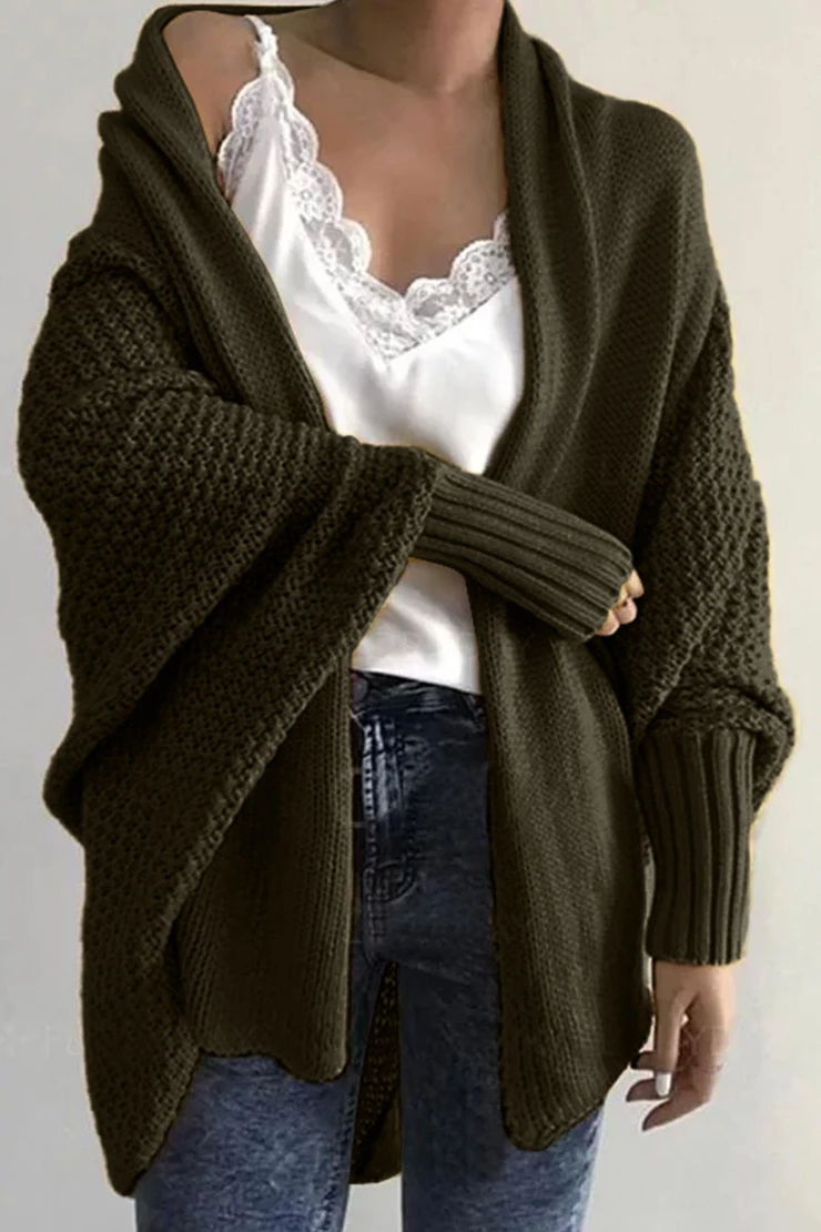 Batwing Sleeve Sweater Cardigan (4 Colors)